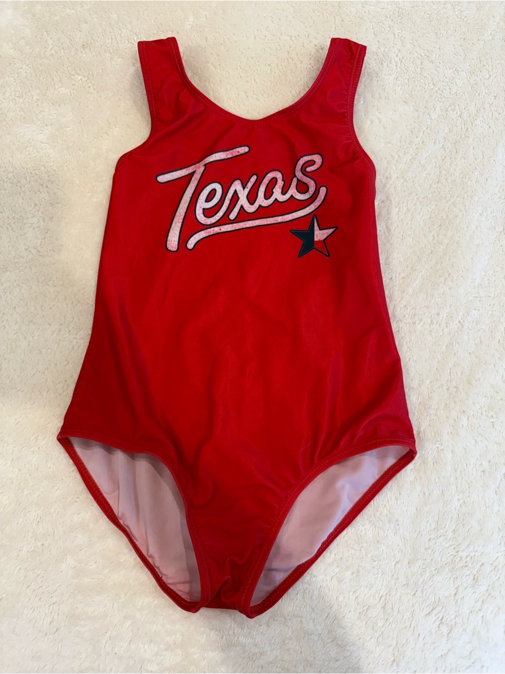 Girls Red 'Texas' One-Piece Swimsuit